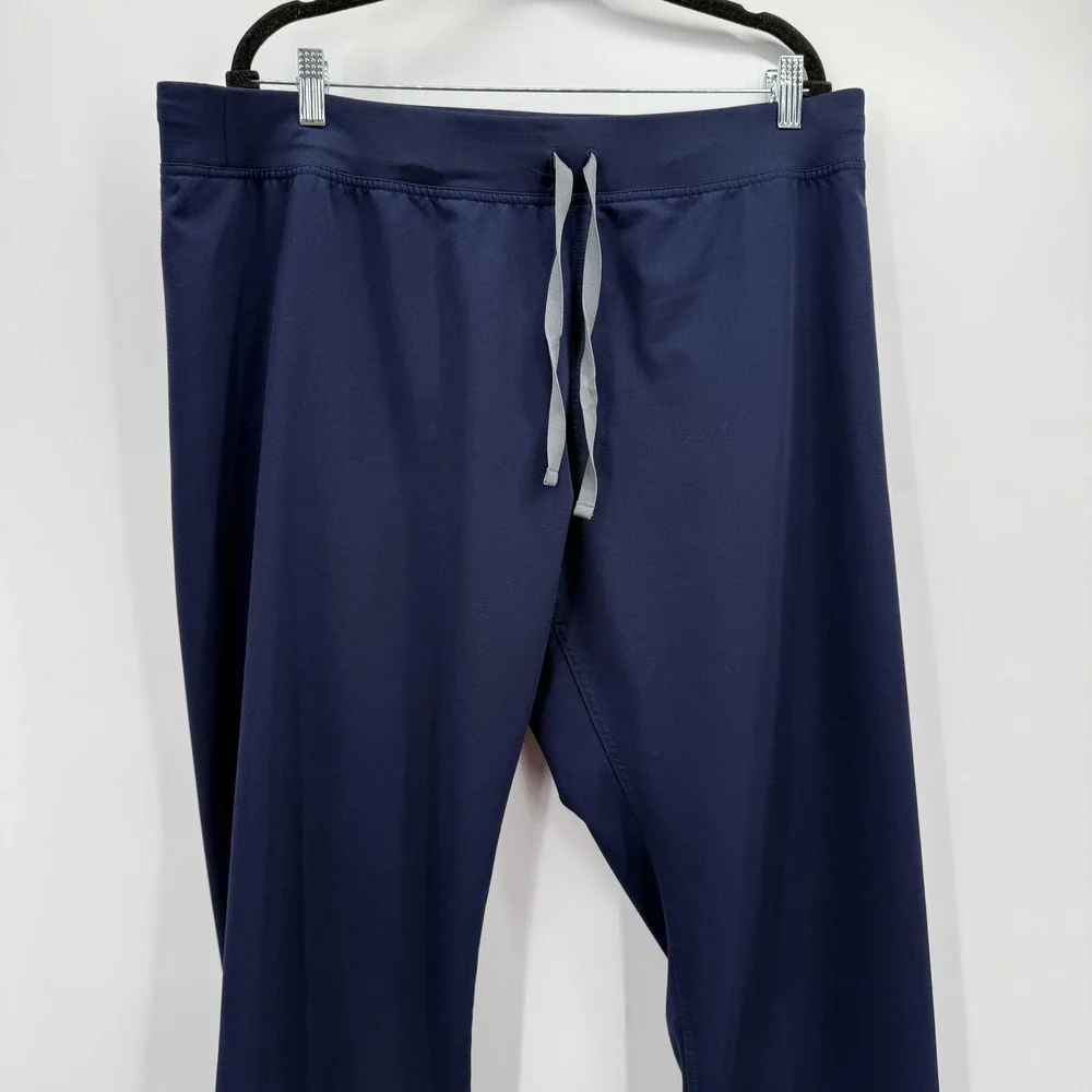 FIGS Technical Collection‎ Pants Mens XL Blue Navy Scrub Drawstring Straight Leg